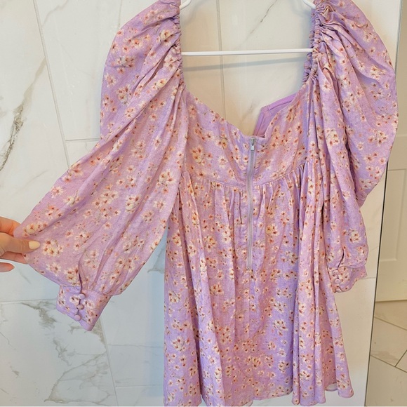Bardot Lavender Floral Off-Shoulder Mini Dress - Picture 9 of 9